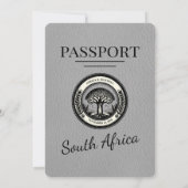 グレイ南アフリカパスポート結婚式招待状 招待状 (裏面)