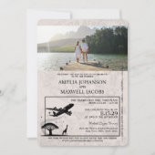 グレイ南アフリカパスポート結婚式招待状 招待状 (正面)