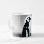 グレイ図形円ドットビーチパターン コーヒーマグカップ (正面左)