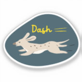 グレイ図解入りの、写真付きのロングドッグネイビーレモン シール (正面)