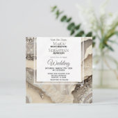 *~*グレイ大理石SILVER AGATE RSVP QR AR66 結婚's 招待状 (スタンド正面)