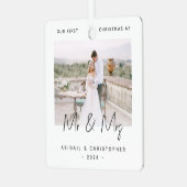 グレイ夫妻の初めてのクリスマス ミニマル写真オーナメント メタルオーナメント (正面左)