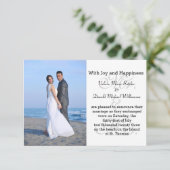 グレイ夫妻 - 3x5 写真付き結婚のお知らせ 招待状 (スタンド正面)