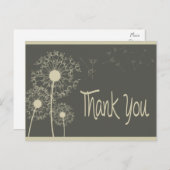 グレイ感謝ダンデロンフローラグリーティングポストカード ポストカード (正面/裏面)