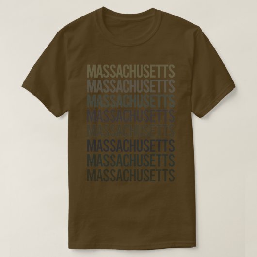 グレイ文字アートマサチューセッツ Tシャツ (デザイン正面)