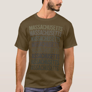 グレイ文字アートマサチューセッツ Tシャツ