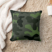 グレイ暗緑色カモフラージュno.14プリント クッション (ブランケット)