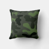 グレイ暗緑色カモフラージュno.14プリント クッション (裏面)