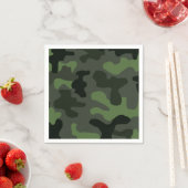 グレイ暗緑色カモフラージュno.14プリント スタンダードカクテルナプキン (インサイチュ)