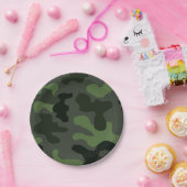 グレイ暗緑色カモフラージュno.14プリント ペーパープレート (パーティー)