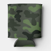 グレイ暗緑色カモフラージュno.14プリント 缶クーラー (正面)