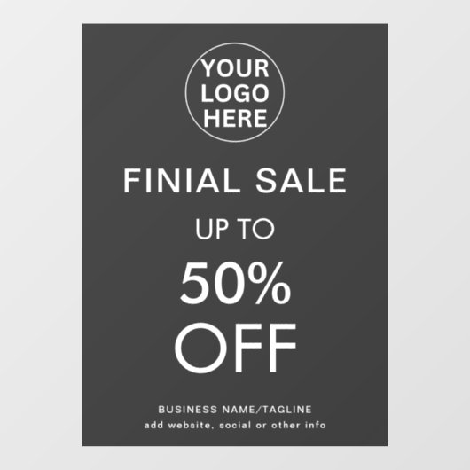 グレイ最終セール特別割引オファーのロゴストア ウィンドウサイン (シート)