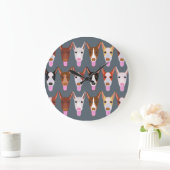 グレイ漫画ポデコドッグ顔 ラージ壁時計 (ホーム)