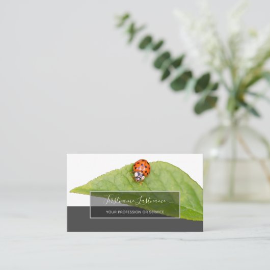 グレイ点々のあるクエレガント長方形b 名刺 (スタンド正面)