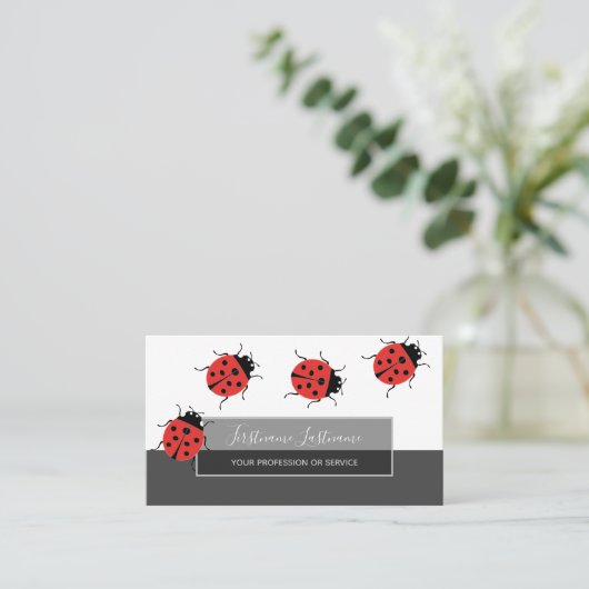 グレイ点々のあるクエレガント長方形b 名刺 (スタンド正面)