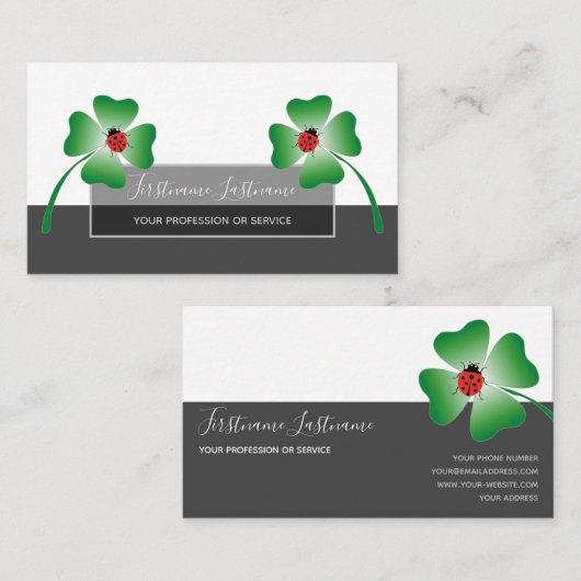 グレイ点々のあるクエレガント長方形b 名刺 (正面/裏面)