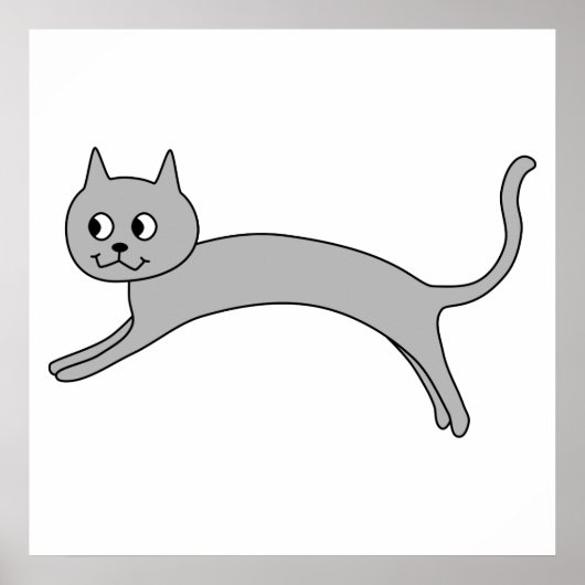 グレイ猫のジャンピング。 ポスター (正面)