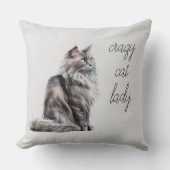 グレイ猫 クッション (正面)