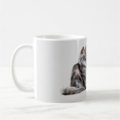 グレイ猫 コーヒーマグカップ (左)