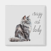 グレイ猫 マグネット (正面)