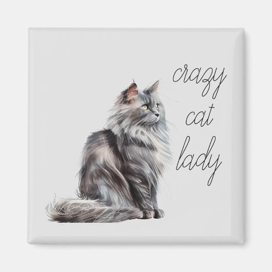 グレイ猫 マグネット (正面)