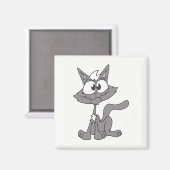 グレイ猫 マグネット (正面/裏面)