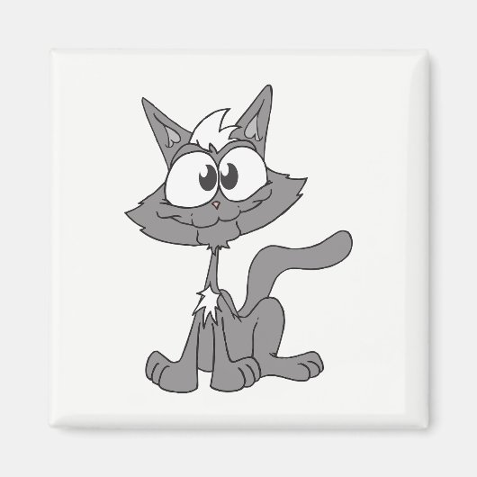 グレイ猫 マグネット (正面)