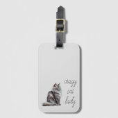 グレイ猫 ラゲッジタグ (正面縦)