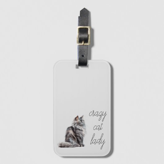 グレイ猫 ラゲッジタグ (正面縦)