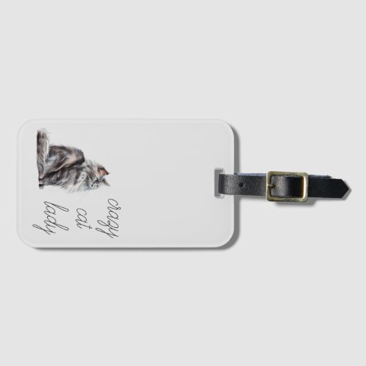 グレイ猫 ラゲッジタグ (正面横)