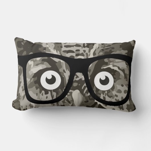 グレイ男女兼用ネディベビーの部屋かわいいフクロウ ランバークッション (正面)