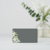 グレイ空白のグリーンスノーベリー+ユーカリ結婚ズフラット プレイスカード (スタンド正面)