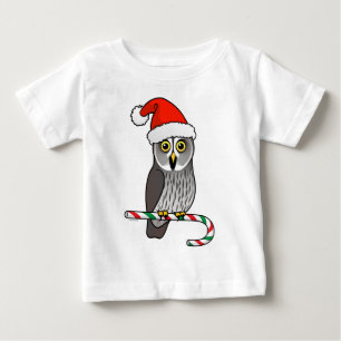 グレイ素晴らしアウルサンタ ベビーTシャツ
