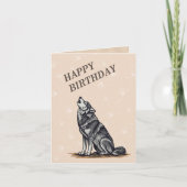 グレイ素晴らしウルフハウリングワイルドライフハッピーバースデー カード (正面)