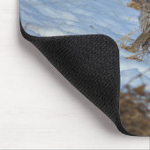 グレイ素晴らしフクロウとスノーワイルドライフラプターの発射 マウスパッド (コーナー)