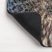 グレイ素晴らしフクロウ野生動物写真ポートレートのプロフィール マウスパッド (コーナー)