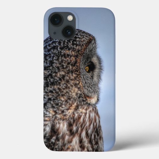 グレイ素晴らしフクロウ野生動物写真ポートレートのプロフィール Case-Mate iPhoneケース (裏面)