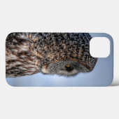 グレイ素晴らしフクロウ野生動物写真ポートレートのプロフィール Case-Mate iPhoneケース (裏面 (横))