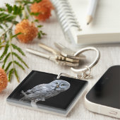 グレイ素晴らしフクロウ キーホルダー (正面右)