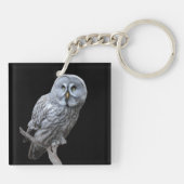グレイ素晴らしフクロウ キーホルダー (裏面)