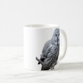 グレイ素晴らしフクロウ コーヒーマグカップ (正面右)