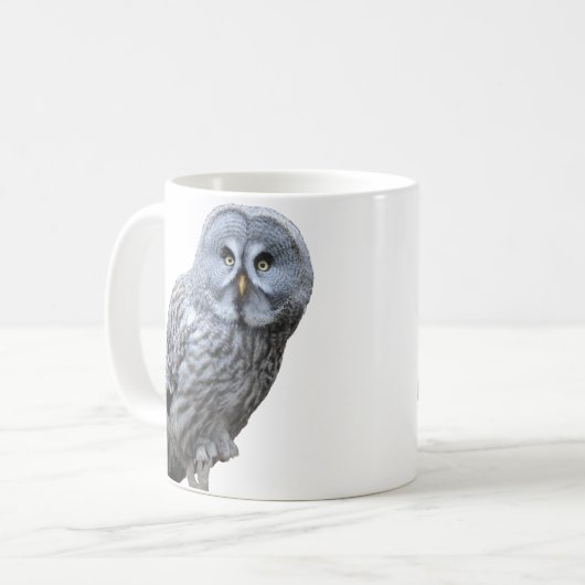 グレイ素晴らしフクロウ コーヒーマグカップ (正面左)