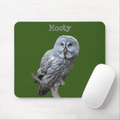 グレイ素晴らしフクロウ マウスパッド (マウス)