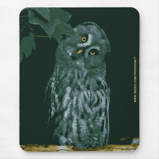 グレイ素晴らしフクロウ マウスパッド (正面)