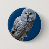 グレイ素晴らしフクロウ 缶バッジ (正面)