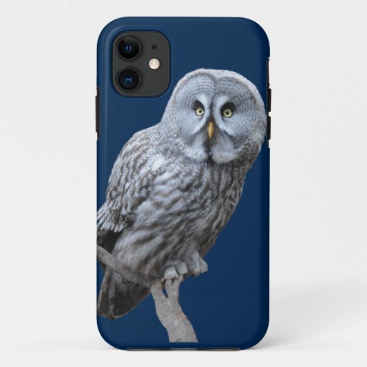 グレイ素晴らしフクロウ Case-Mate iPhoneケース (裏面)