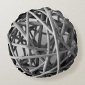 グレイ素朴ウィッカーボール ラウンドクッション (裏面)