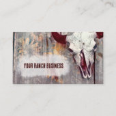 グレイ素朴ウエスタンブルスカルイエローサンフラワー 名刺 (正面)