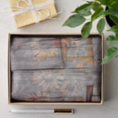 グレイ素朴ウエスタンブルスカルイエローサンフラワー 薄葉紙 (ギフト)