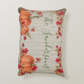 グレイ素朴ウッドオータムカボチャ紅葉Acc アクセントクッション (裏面(縦))